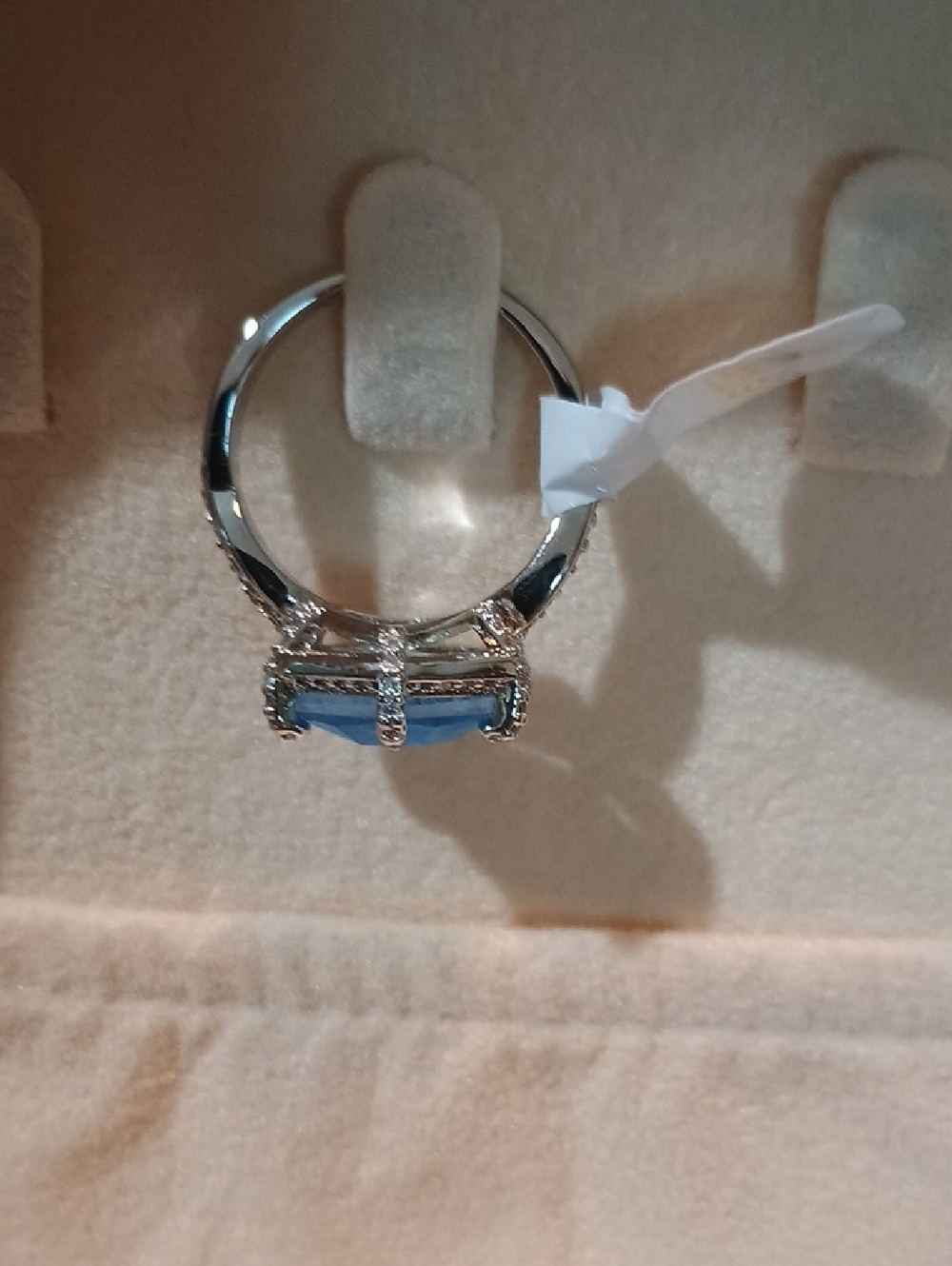 bp Ocean Blue Hexagon Ring with Sparkling Accents - Picture 2 of 3